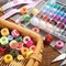 50 Pieces Thread Bobbins with Bobbins Box for Brother Sewing Machine, 50 Assorted Colors